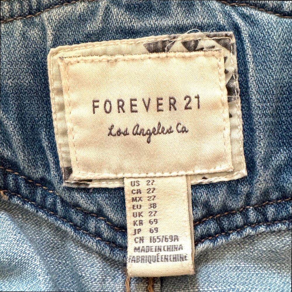 ABERCROMBIE & FITCH denim short overalls romper light wash size 27 - Picture 5 of 8